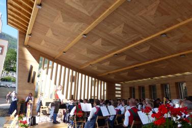 Segnung des Pavillons im Dorfanger von Mals am Herz-Jesu-Sonntag 2019; Fotos: Sepp