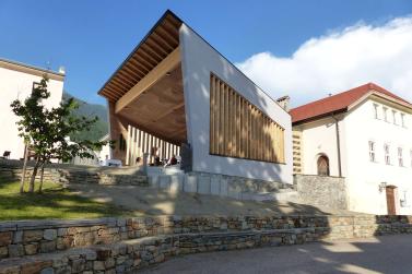 Segnung des Pavillons im Dorfanger von Mals am Herz-Jesu-Sonntag 2019; Fotos: Sepp