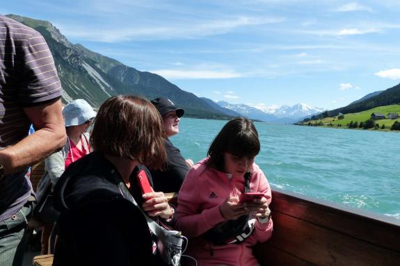 Erste Rundfahrt der „Hubertus“ auf dem Reschensee im heurigen Jahr. Fotos: Sepp